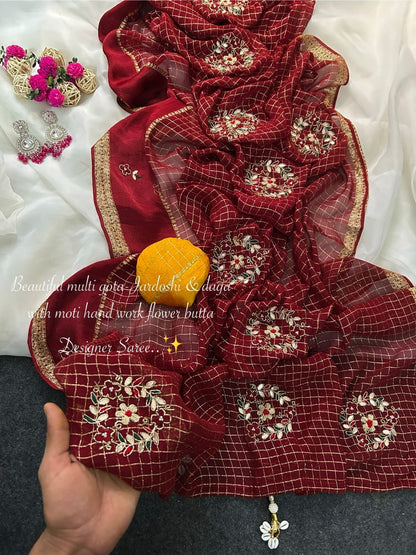 Our Kusum Trendy viscose gota jardoshi  work saree