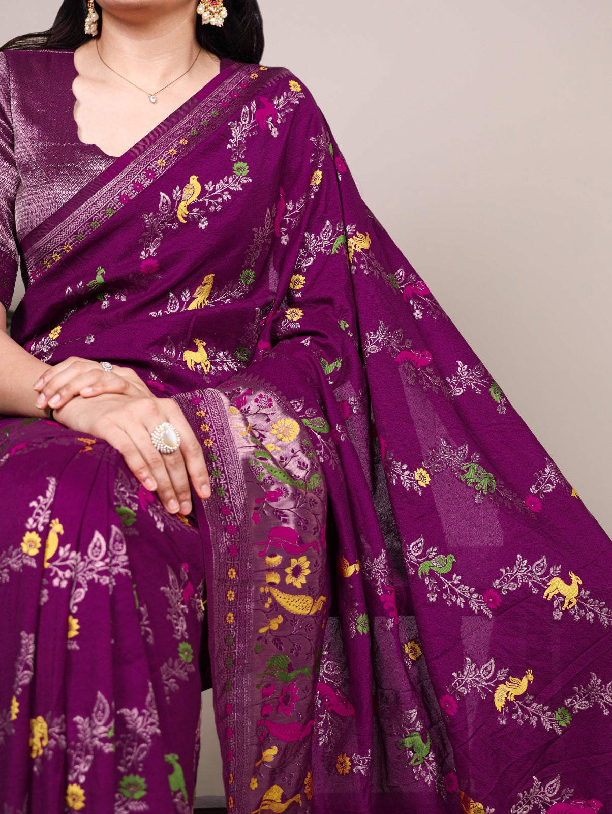 Vintage weaving stylish traditional saree