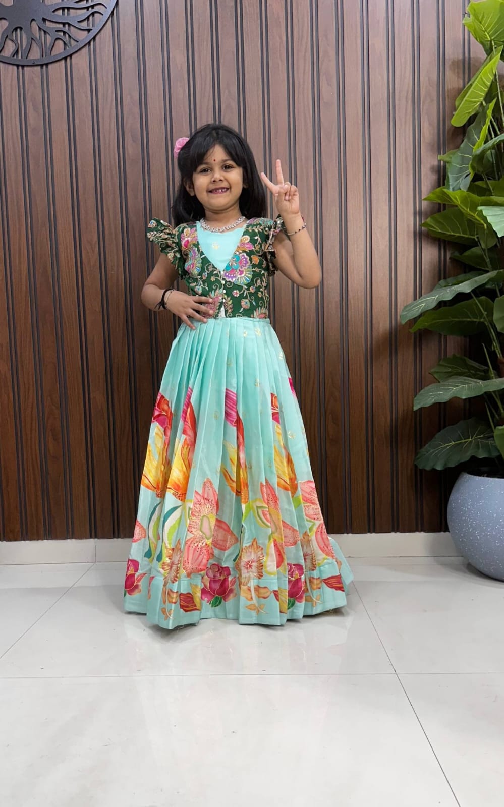Kids position viscos silk gowns with Coat