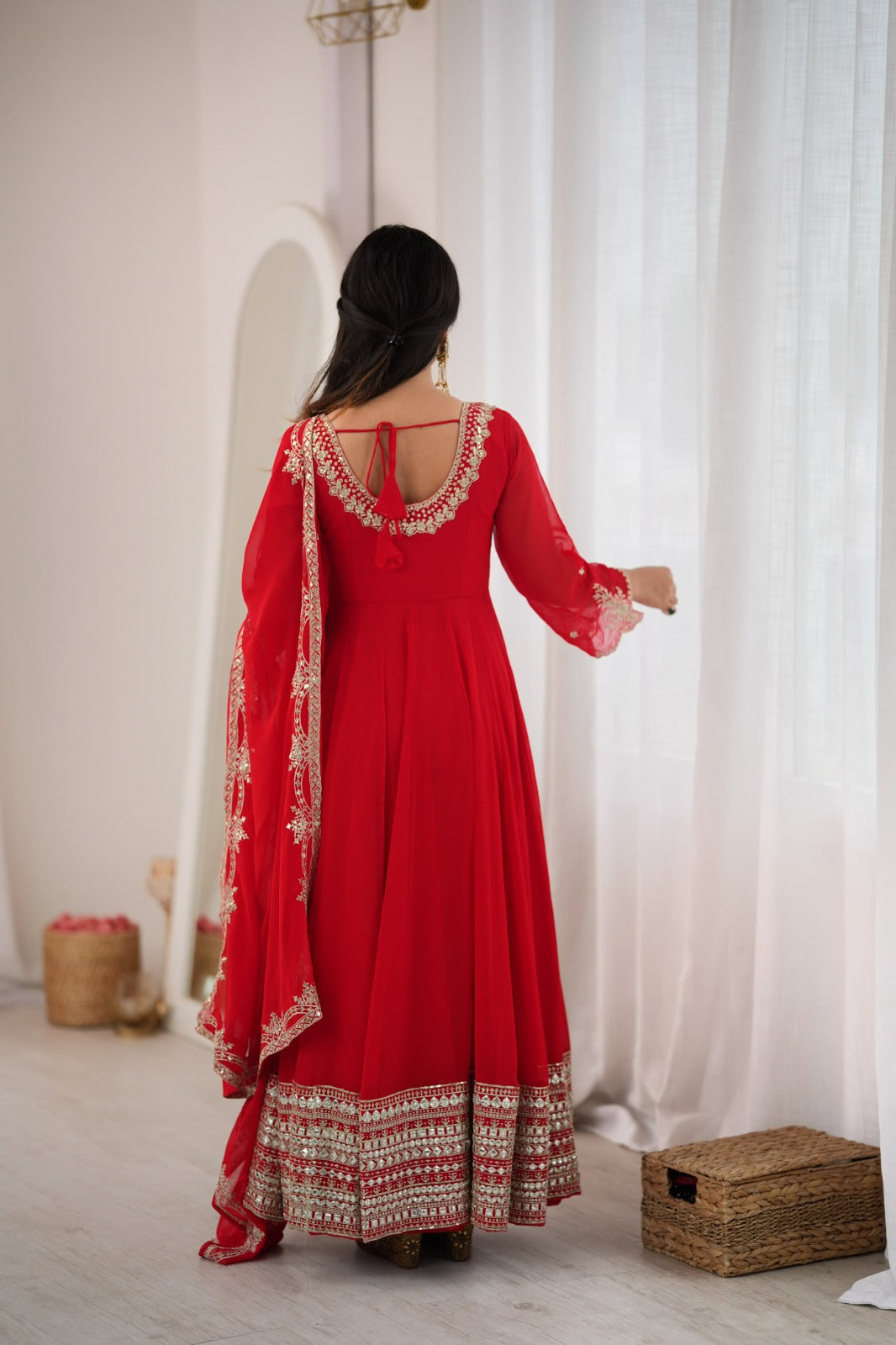 Georgette Anarkali beautiful Mirror Embroidery sequence gowns