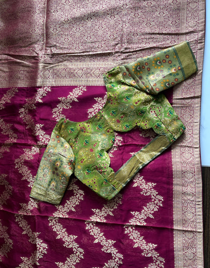 Banarasi Pattu luxe saree with stitched Blouse