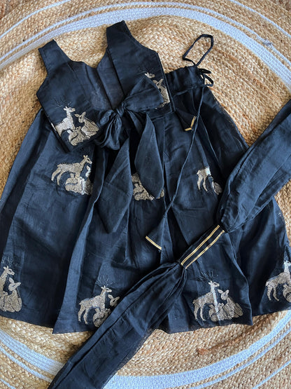 Chanderi Dear Embroidery  Cute kids  sets