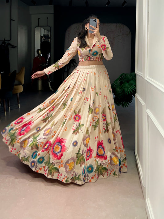 Co-ord set tasar silk designer lehenga