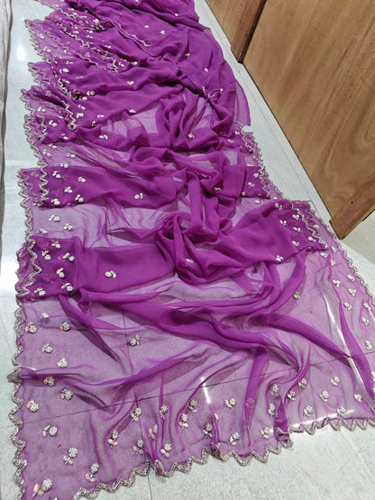 Royal georgette handwork sarees