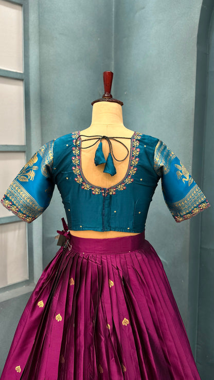 Kanjivaram sravanamasam Designer semiPattu Lehenags
