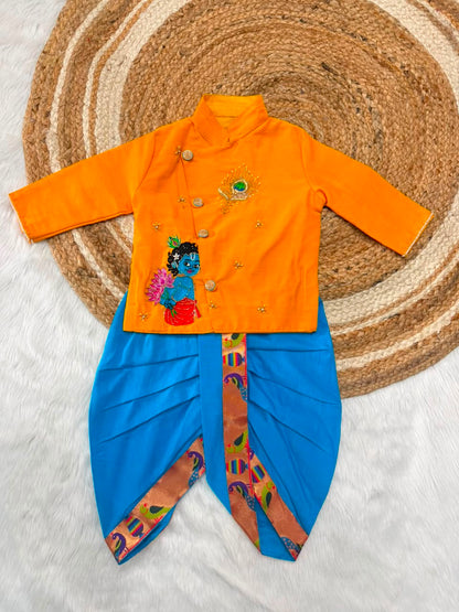 Premium Boy  Raw Silk Kurta with Dhoti Set