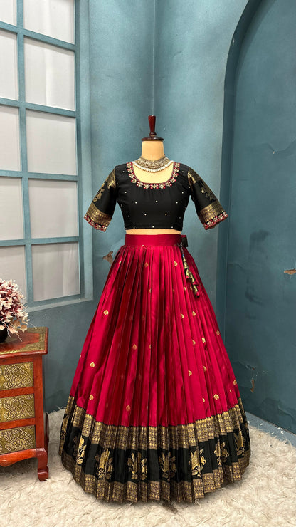 Kanjivaram sravanamasam Designer semiPattu Lehenags