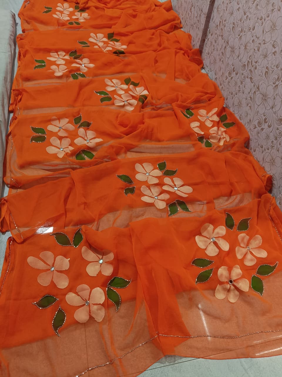 Handwork saree with chiffon budget saree