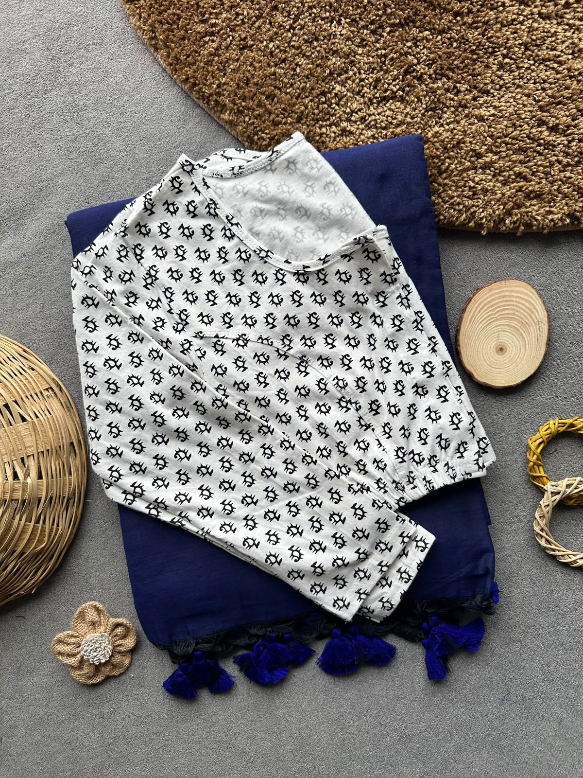 Khadi Streachable cotton stitched blouse