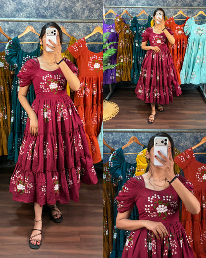 South mull cotton embroidery cafe gowns