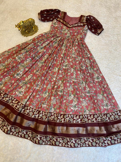 Mul cotton Kalakmari Gowns classic Insta