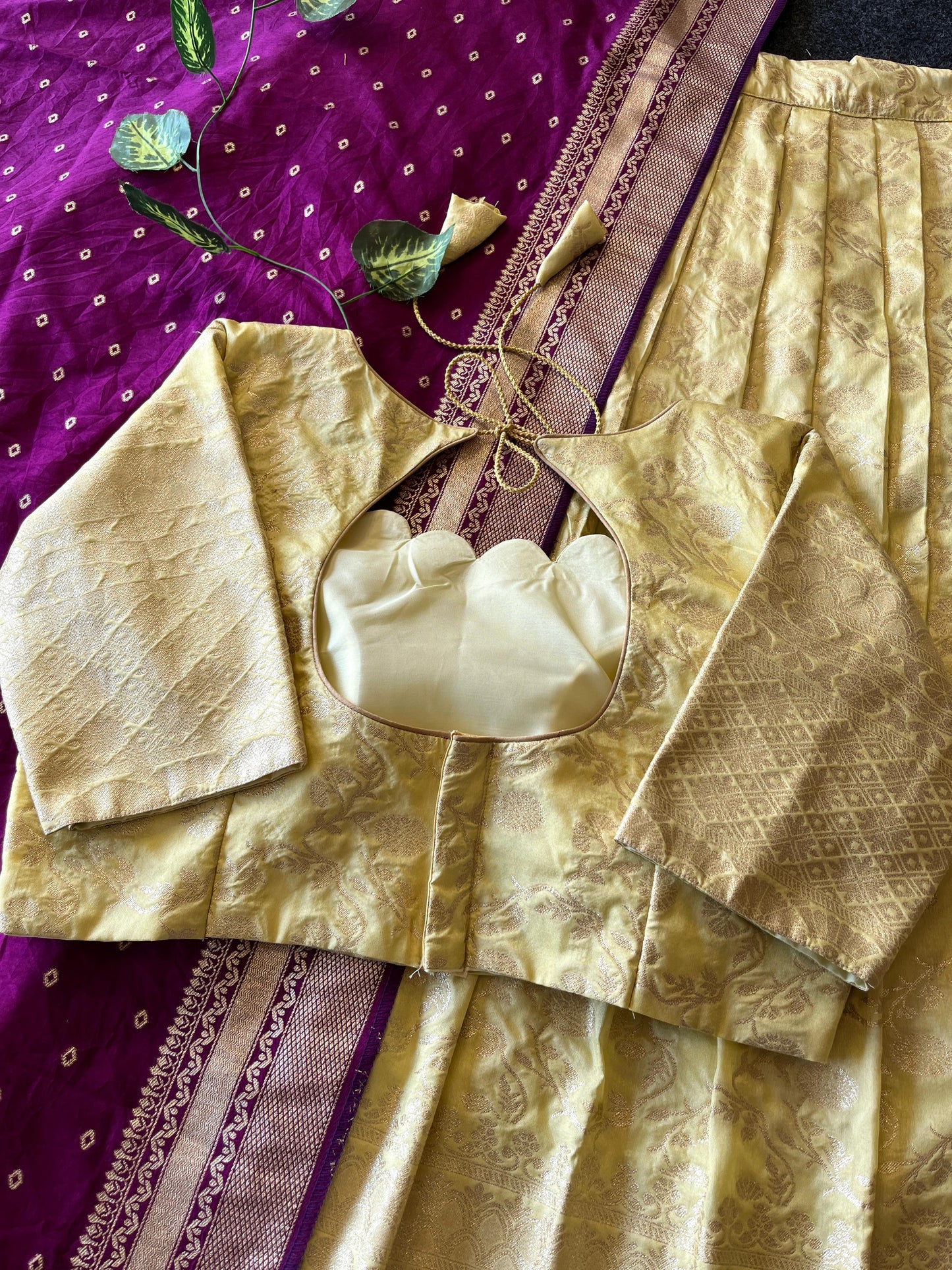Pattu style south Indian festival lehenga for Ugadi