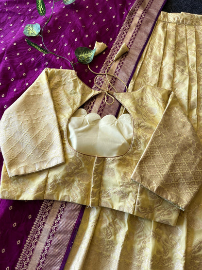 Pattu style south Indian festival lehenga for Ugadi
