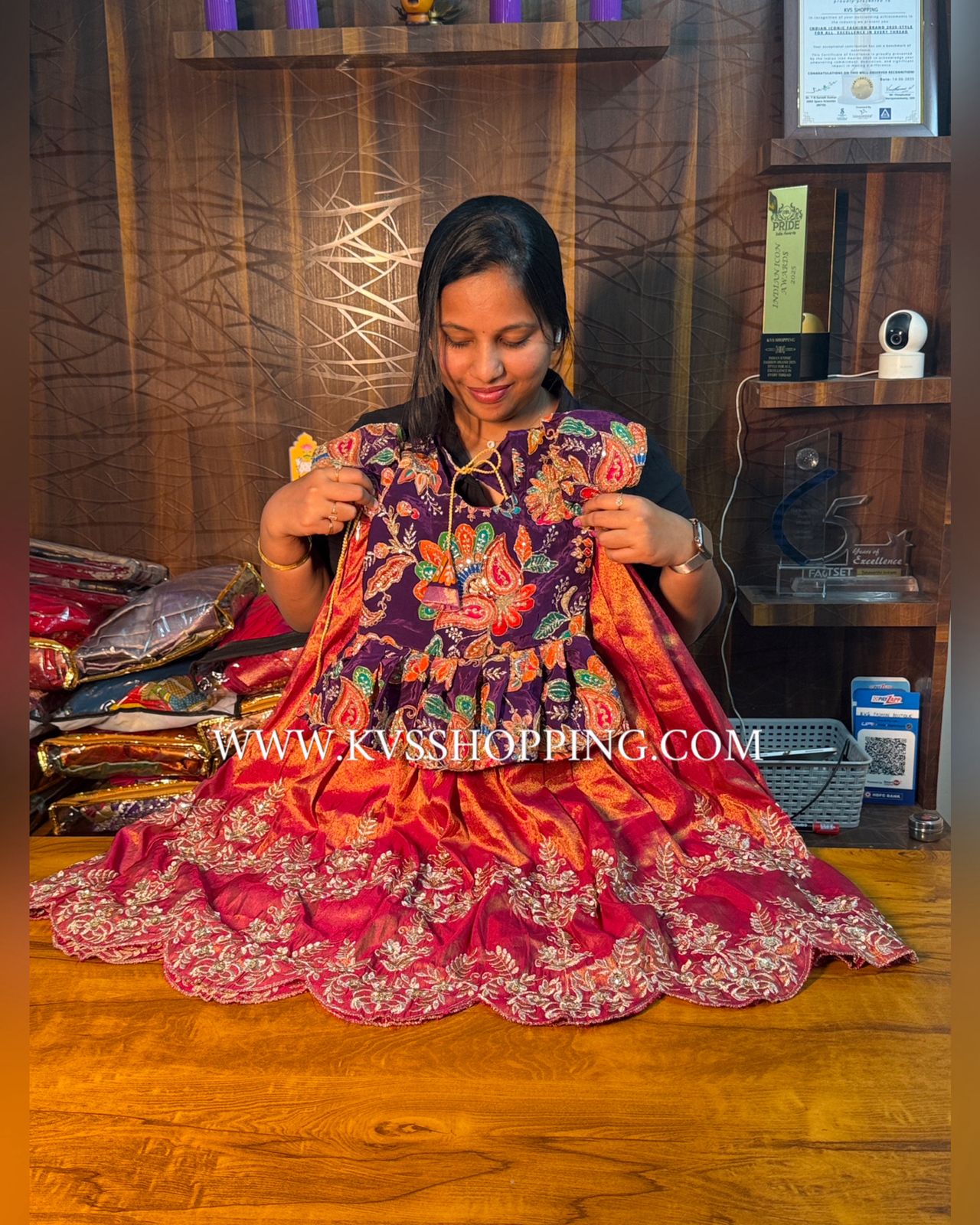 Kids south tissue soft cute crop top style lehenga