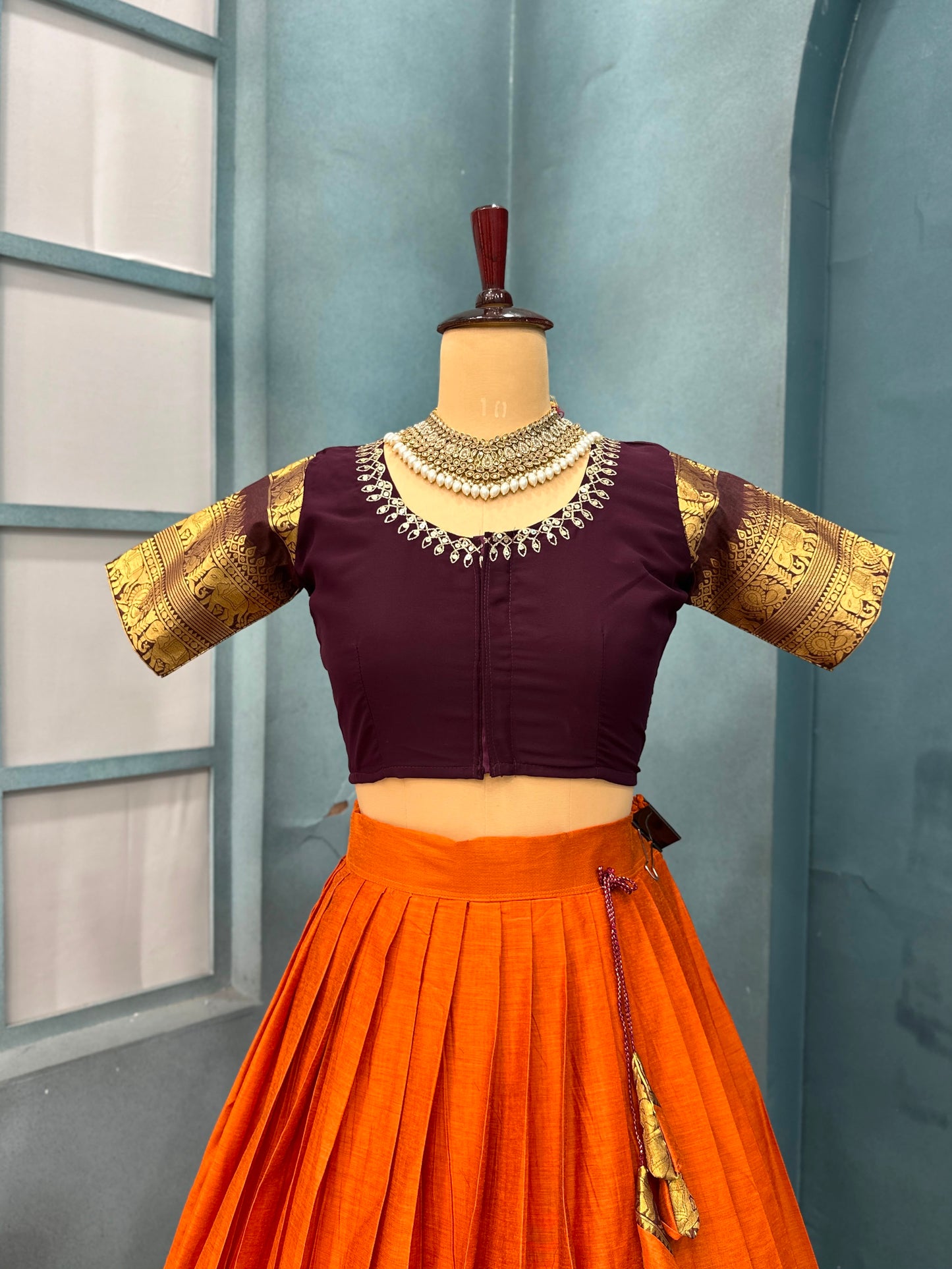 Kanjipuram Kollam Designer Sravanamasam lehenga