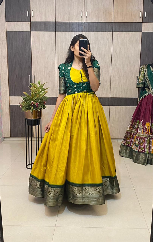 Classic Gowns Haldi Special 2 in one Gown for all festival