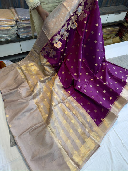 Banarasi dybl dupion soft silk zari saree