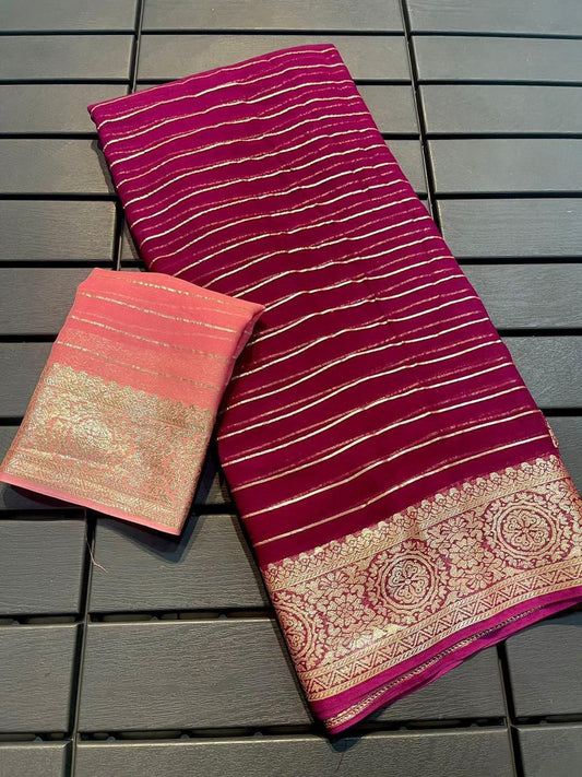 Budget Georgette Desginer lines sarees
