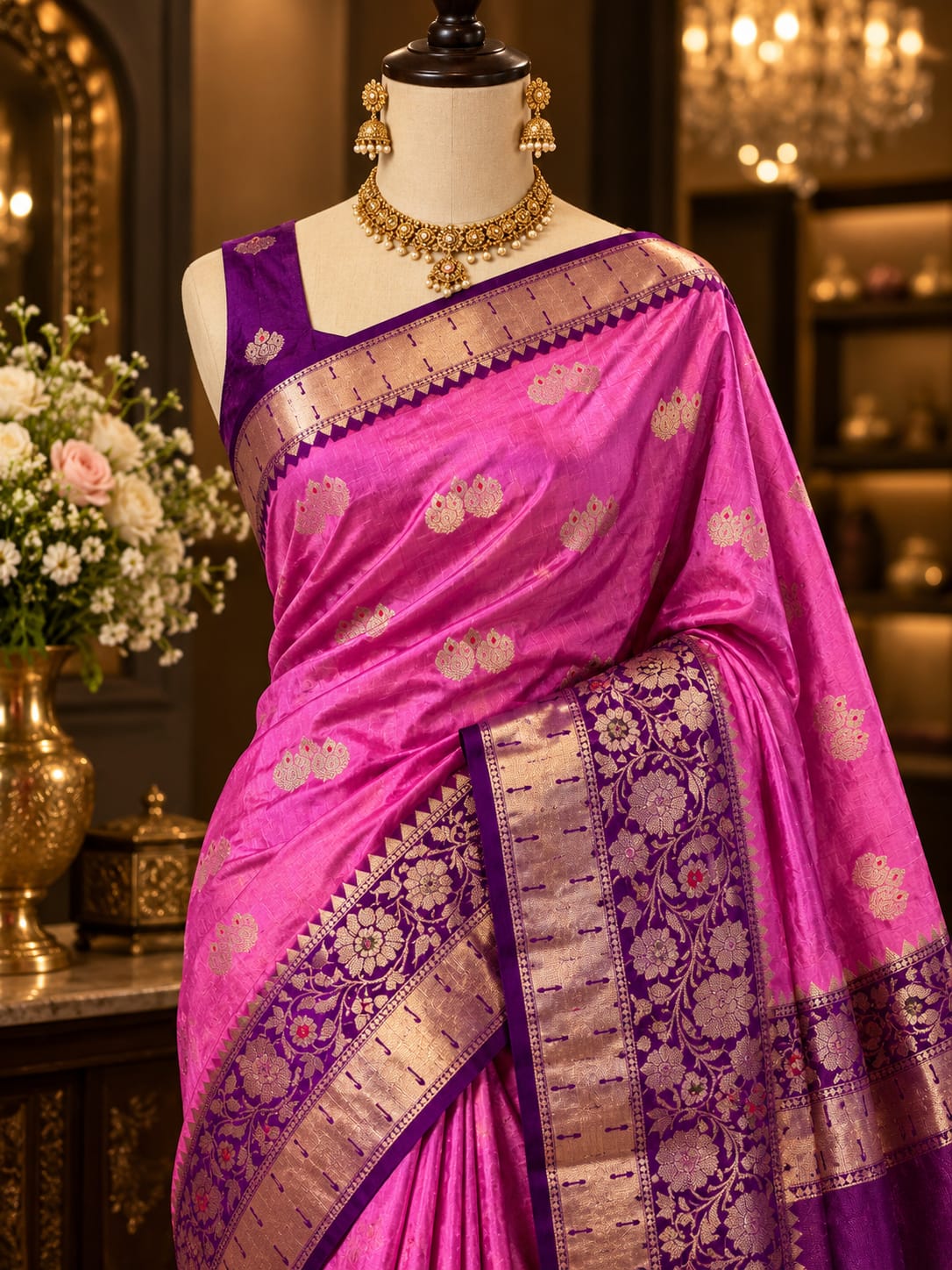 Juhmki series Banarasi katan soft silk sarees