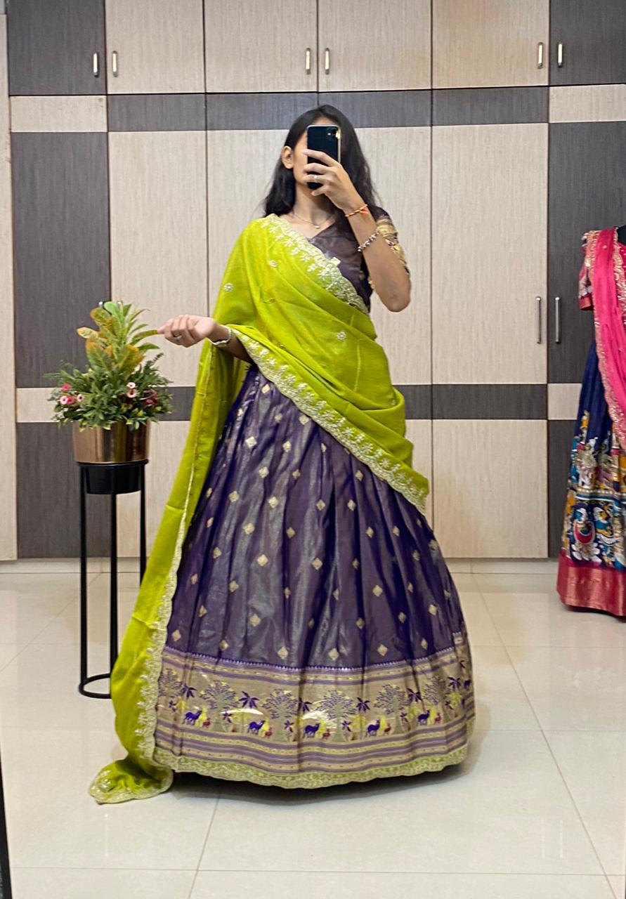 Paithani Lehenga with zari work