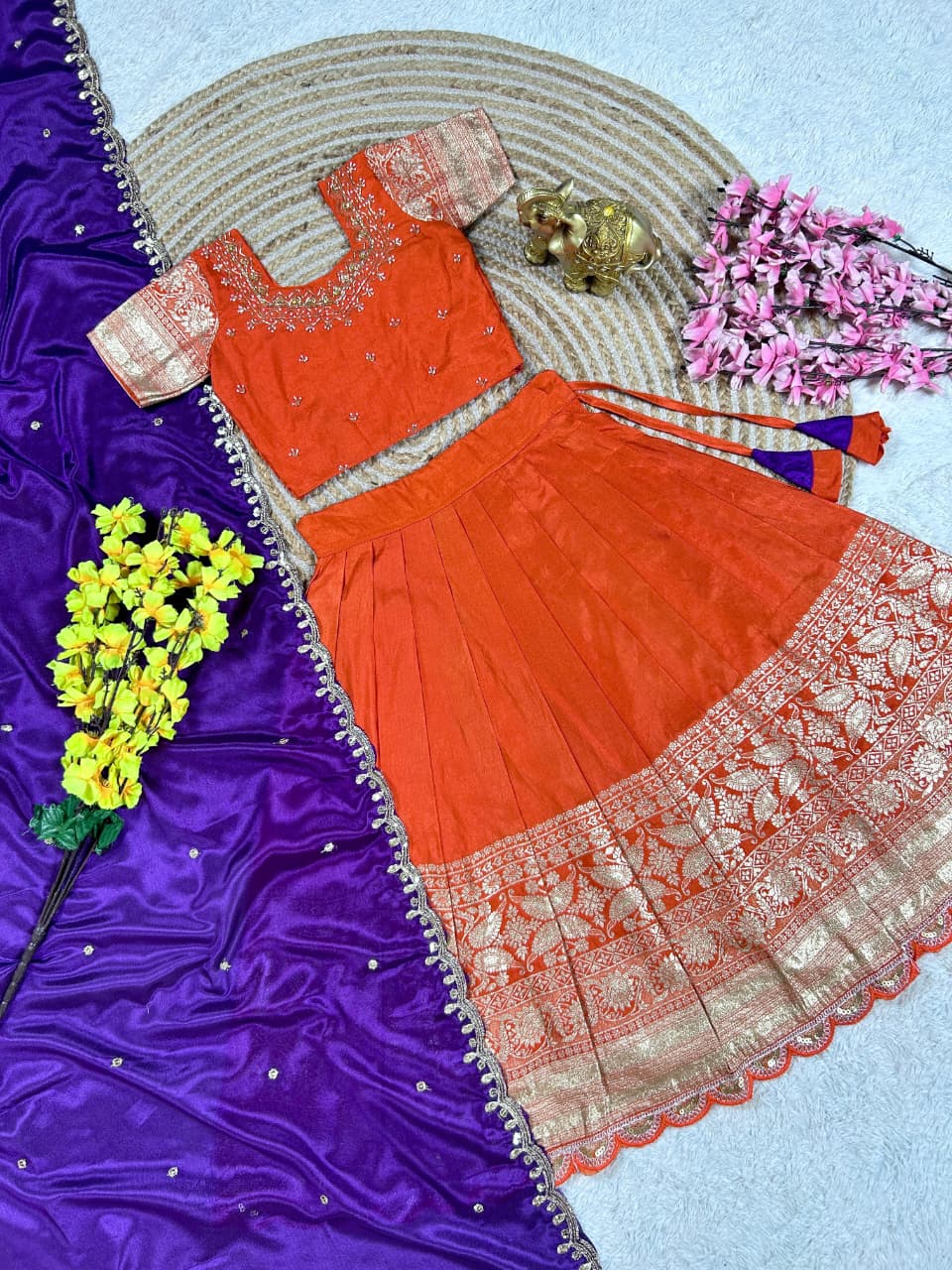 Dassehra Fanta Lehenga for kids