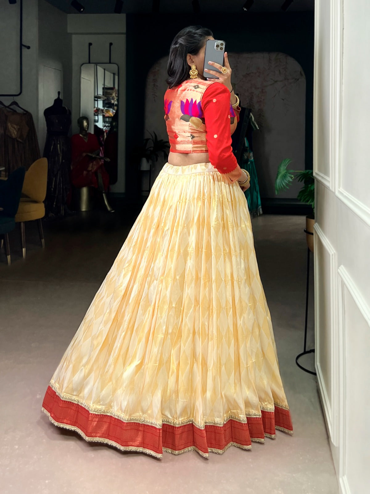 Paithani Duo zari weaving co-ord set  lehenga