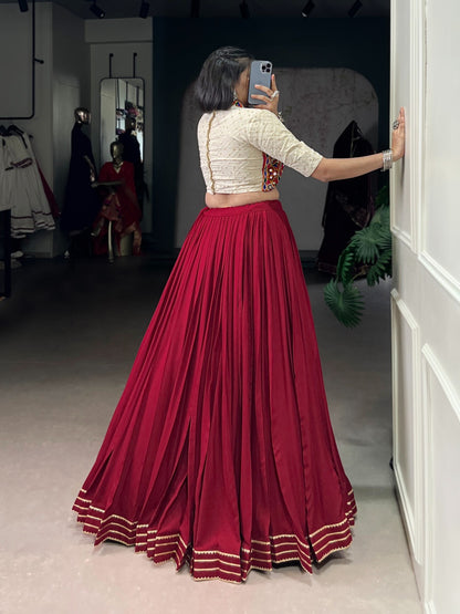 Rayon comfort meets ethnic beauty – Gamthi embroidery lehenga