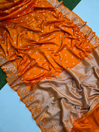 Semi pattu style Banarasi Mashru Katan silk saree