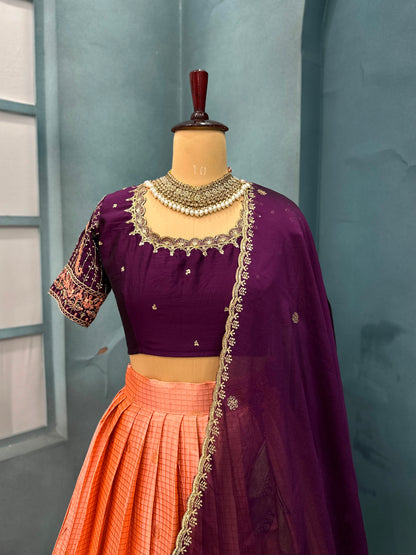 Kanchipuram Checks Designer lehenga set