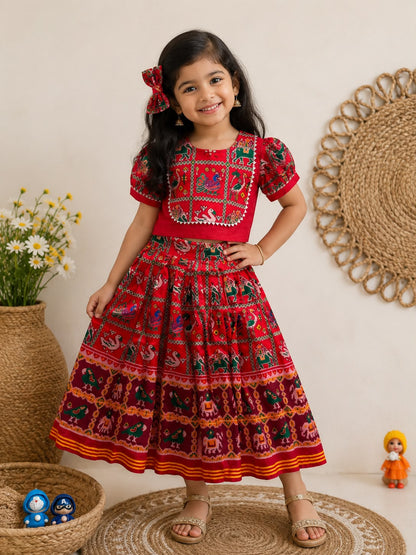 Trending Patola Series Kids cute  choli  sets