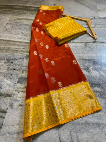 Banarasi katan zari soft fab budget sarees