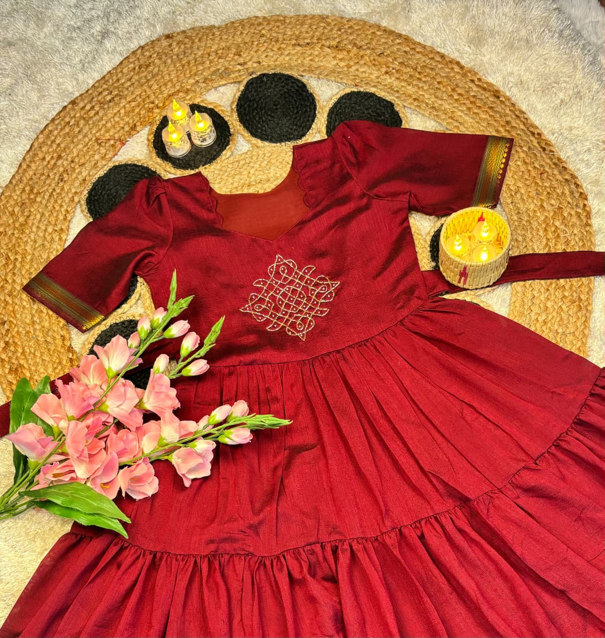 Café blooming vichitra silk gowns