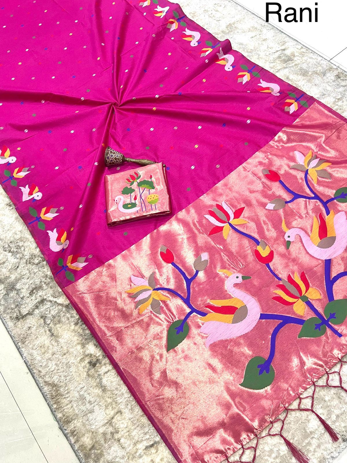 Khadi row silk vintage style zari saree