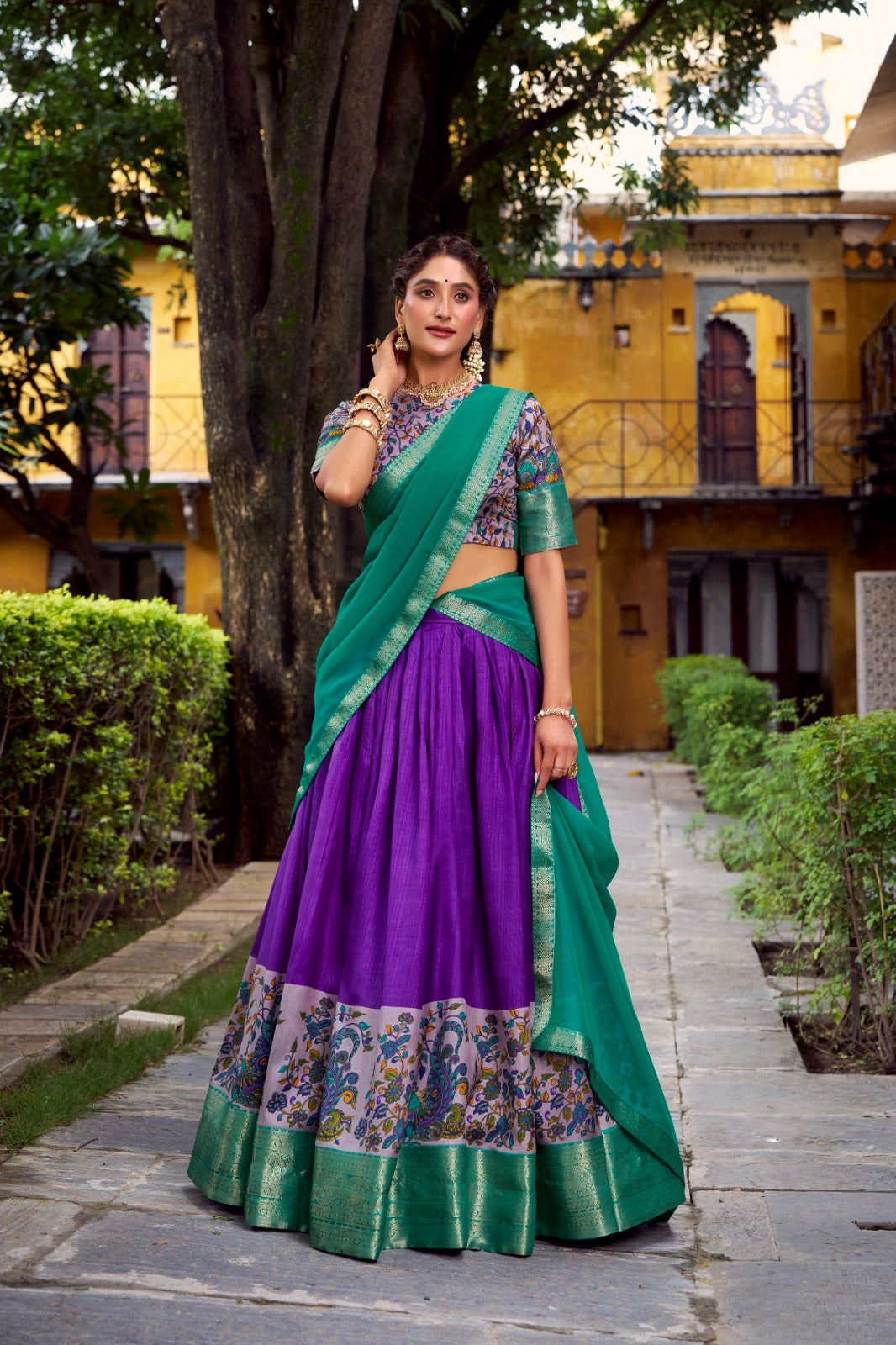 Kalmkari Tradition Weaving Lehenags