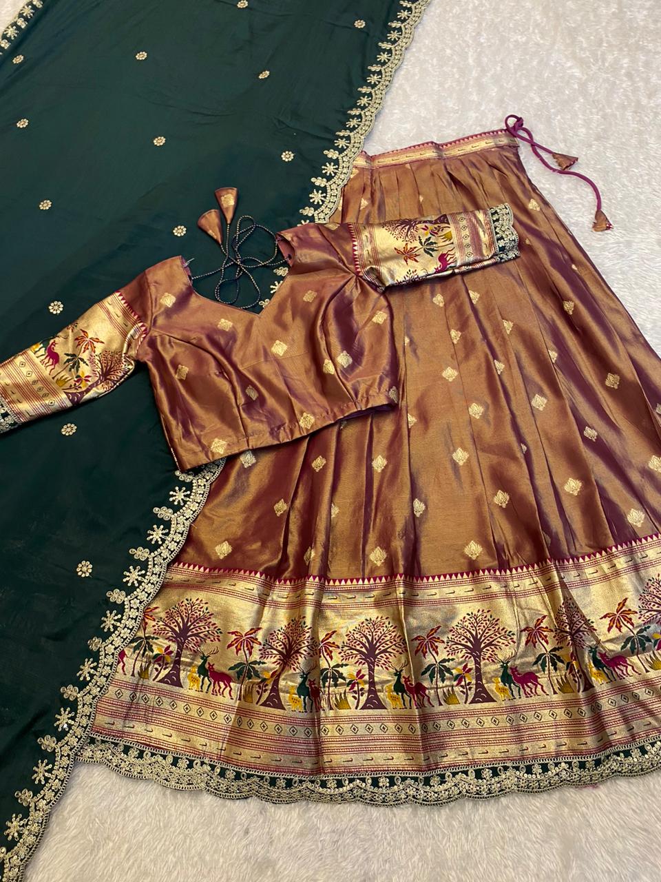 Paithani Lehenga with zari work