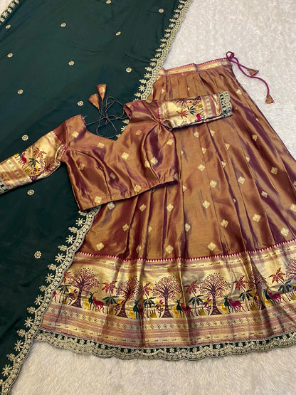 Paithani Lehenga with zari work