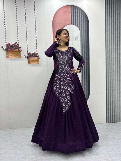 Big boss tanuja peacock long gown