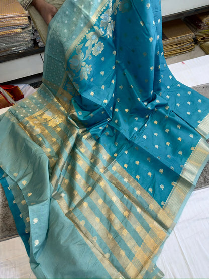 Banarasi dybl dupion soft silk zari saree