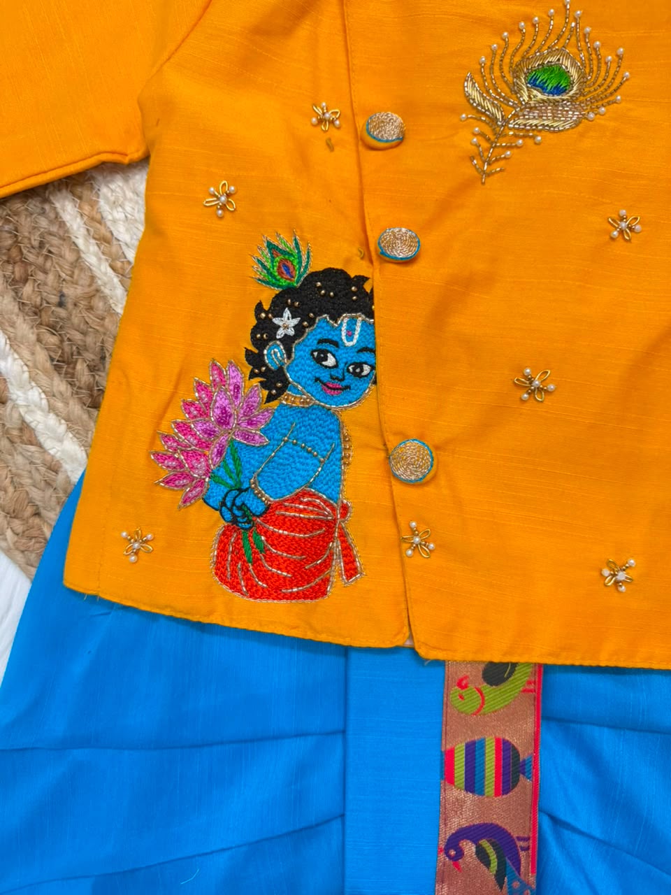 Premium Boy  Raw Silk Kurta with Dhoti Set