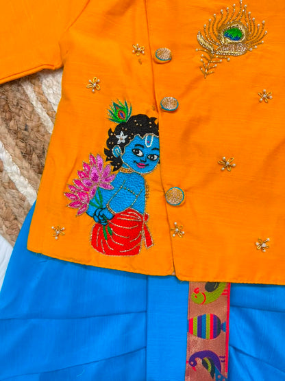 Premium Boy  Raw Silk Kurta with Dhoti Set