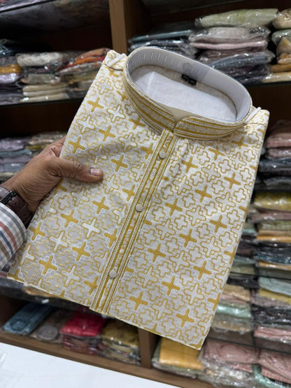 Semi Party wear gents kurta with paijama sets