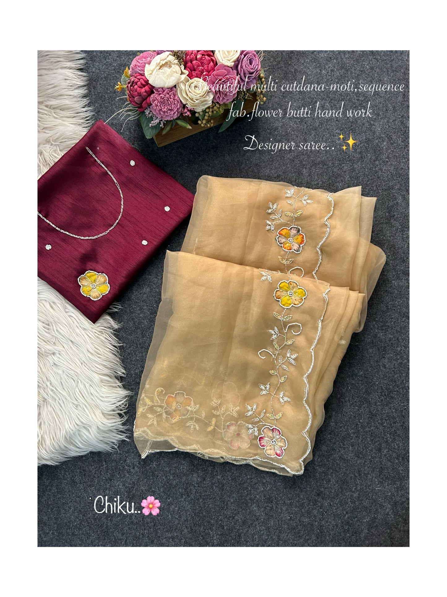 Crafted  saree in new premium softness fairy fabric for that silky, graceful drape.