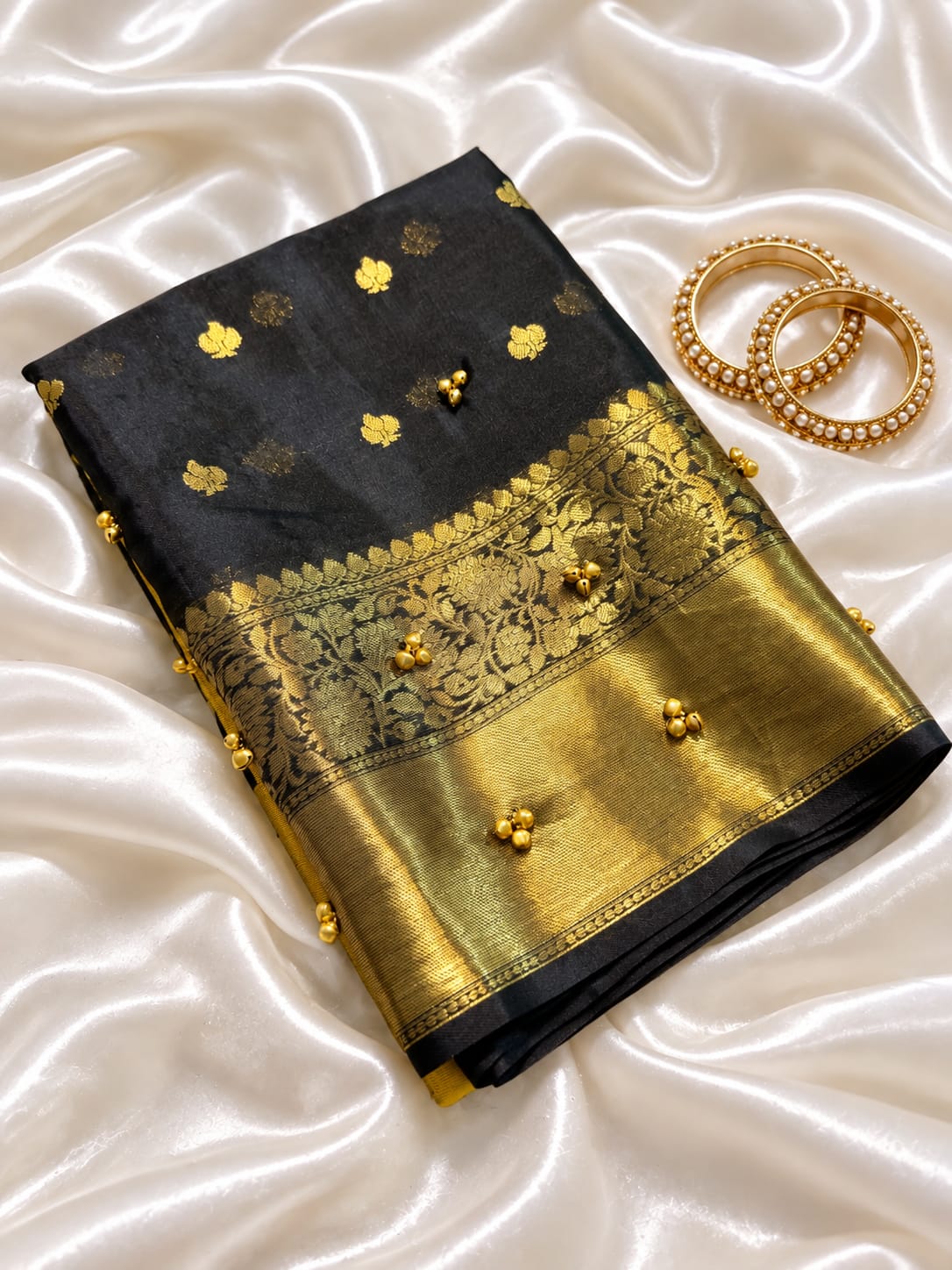 Banarasi katan tissue half half budget saree