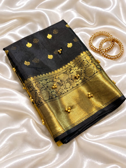 Banarasi katan tissue half half budget saree