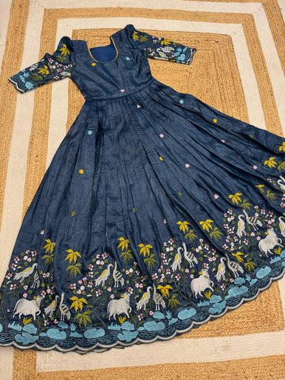 Soft crush pichwai classic gowns