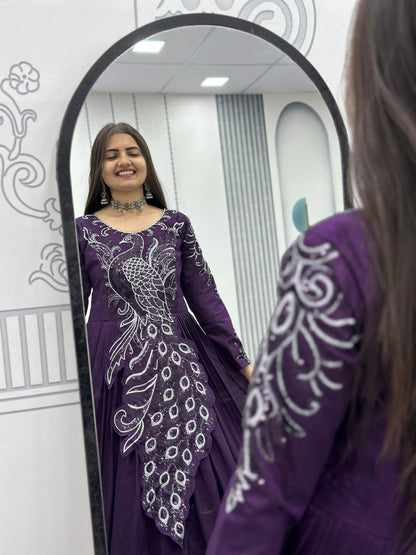 Big boss tanuja peacock long gown