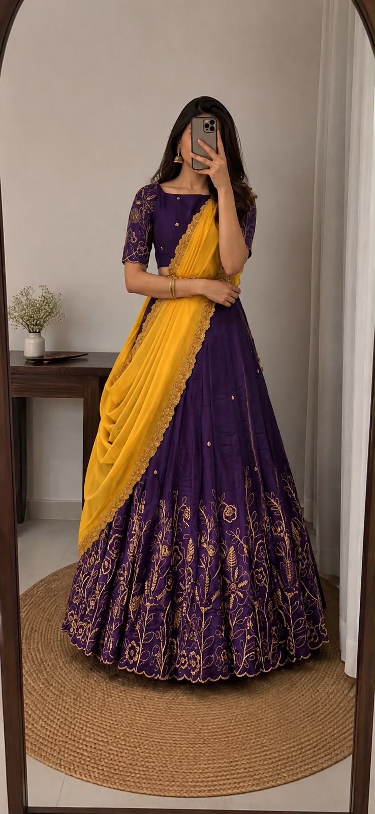 Blooming Vichitra silk designer lehenga