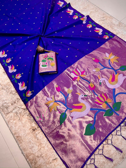 Khadi row silk vintage style zari saree