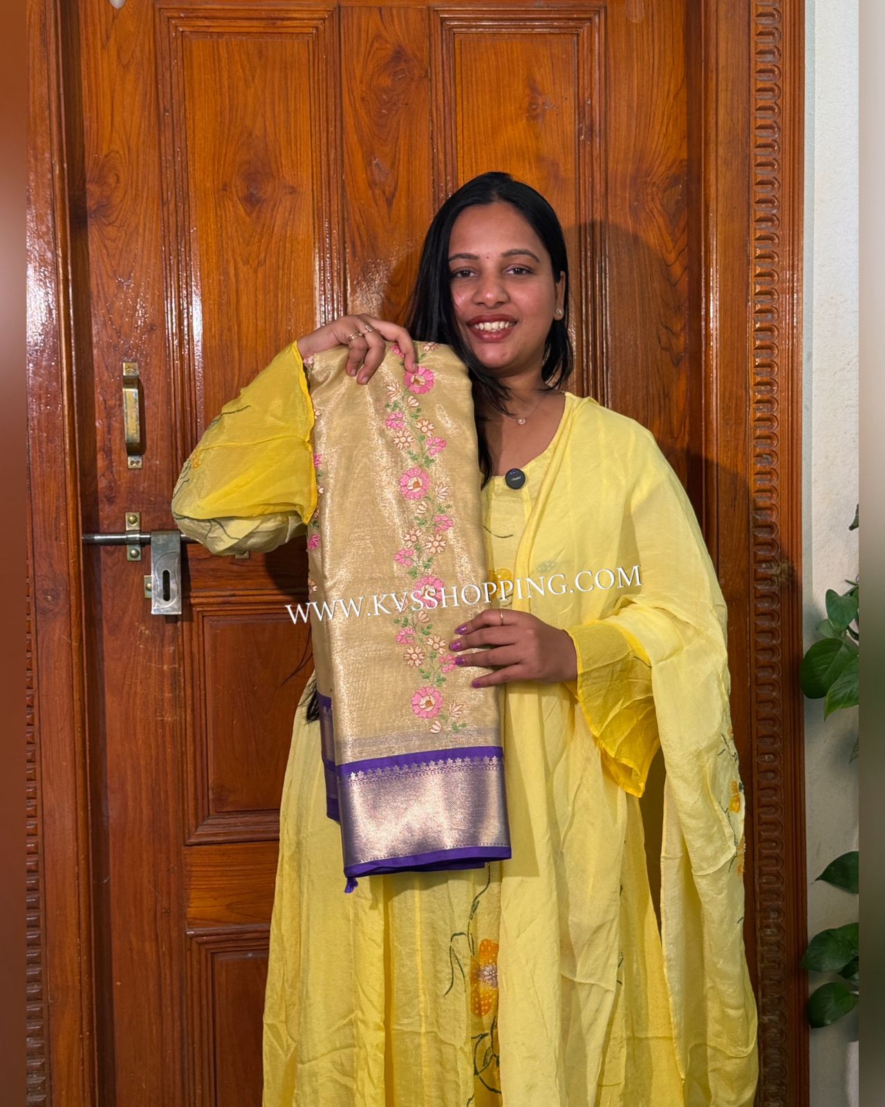 Embroidery vintage premium tissue glow saree