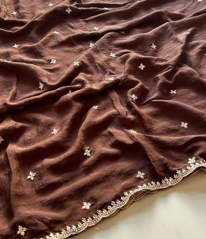 Budget chocolate gold Cara’s bitty saree